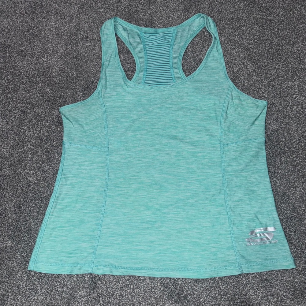 Sketchers Sport Women's Teal Racerback Tank Top w/ Silver Logo Size Medium